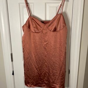 Faux Silk Slip Dress